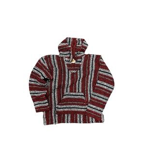 Earth‎ Ragz Baja Hoodie Medium Surf Poncho Jerga Mexico Pullover Boho Festival